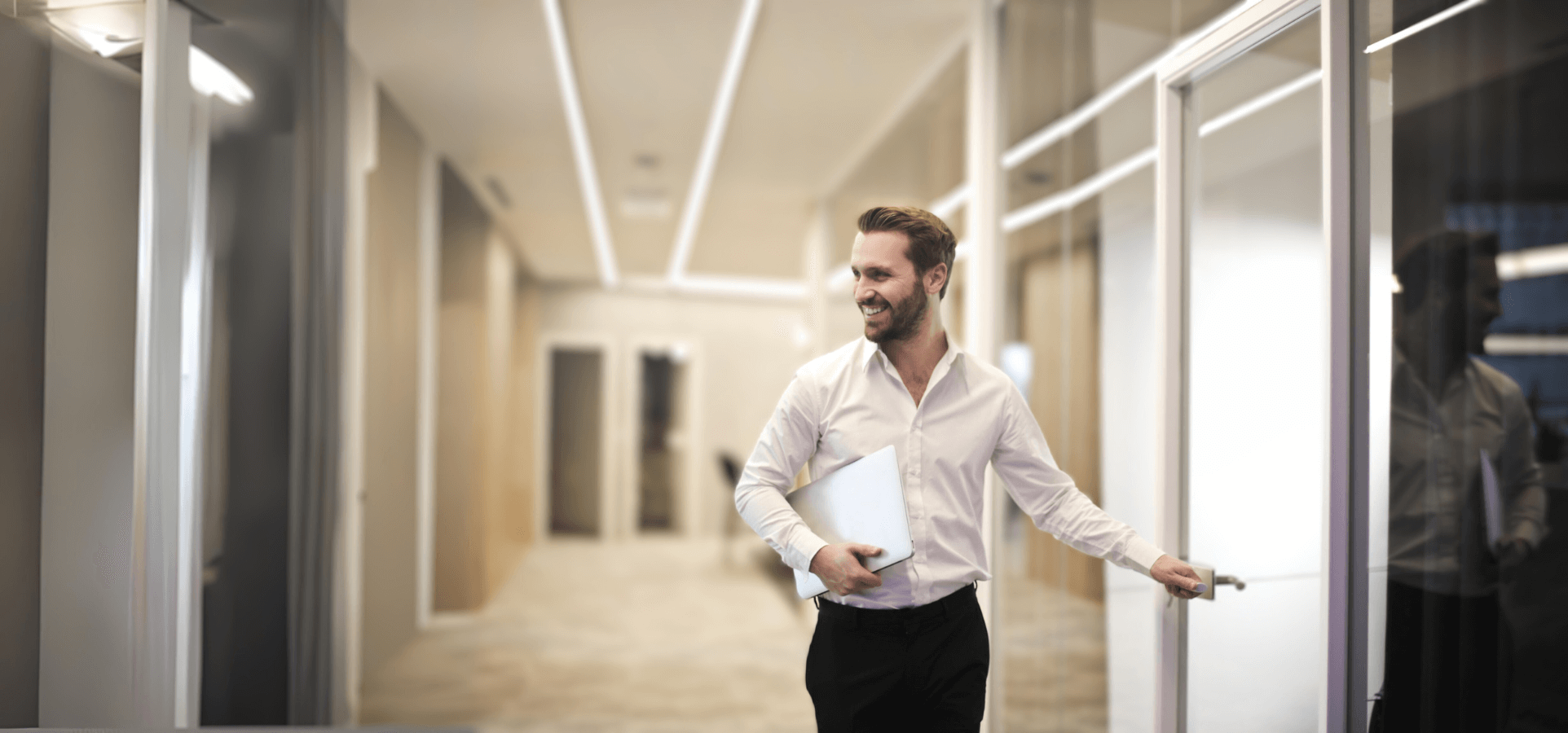 Man walking in office