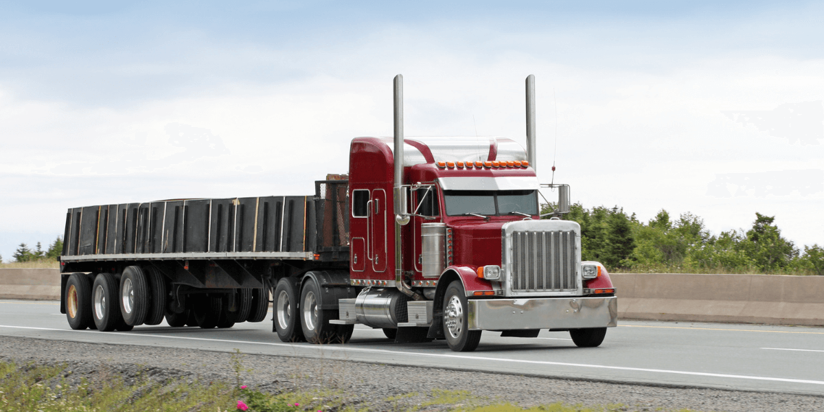 Red Flatbed 18 Wheeler